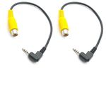 Lagogia 20cm/7.88" 2.5mm Plug to RCA Female Jack Cable, 2.5mm Stereo Male Plug to RCA Female Audio Video Adapter Converter Cord, for GPS Tablet Dash Cam DVR Backup Camera, Pack of 2