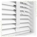 Natural Wooden Window Blinds,60cm 65cm 75cm 90cm 105cm 120cm 130cm,Solid Wood shades White,Horizontal Shutters,Privacy window Curtains,wooden blinds 50mm slats,W×H-110x100cm/43x39.5in