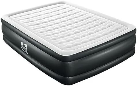 Sealy 94056E-BW Tritech Internal I-Beam 20 Inch High 2 Person Inflatable Mattress Queen Airbed with Built-In Air Pump, Storage Bag, and Repair Patch