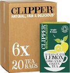 Clipper Organic Fairtrade Lemon Green Tea 6 x 20 Teabags
