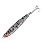 FLADEN Fishing - Scintillo Lure 28g 40g 60g Stinger Striped Holographic Imitation Bait Pirk Fish with Treble Hook for Bass Mackerel (Black Silver, 28g)