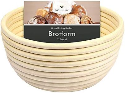 Vollum Banneton Bread Proofing Basket — Handwoven Rattan Banneton for Artisan Sourdough, Ideal Proofing Bowl for Home Bakers, 7” x 3.5” Round Brotform