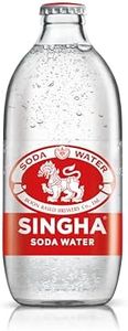 SINGHA SODA SPARKLING WATER (Case of 24x 325ml Glass Bottles) | Award Winning and No.1 Soda Water in Thailand | Fizziest and Longest Lasting Bubbles | Versatile Mixer for All Drinks