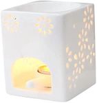 Ceramic Tealight Candle Holder Essential Oil Burner Diffuser Furnace Home Decoration Romantic White