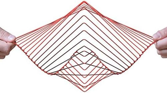 Atellani Square Wave | The Mesmerizing Kinetic Wind Spinner | Magical Calming Art Piece by Ivan Black (Coral Red)