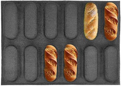 Roundsky Moule à pain perforé en silicone antiadhésif et perforé - Moule à hot dog