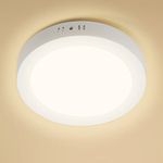 Aigostar Ultra-Thin 18W Round Surface Mounted LED Ceiling Lights, 1980Lumen Warm White 3000K, LED Panel Ceiling Lamp for Living Room, Kitchen, Bulkhead, Porch, Bedroom, and Utility Room