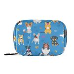 Cute Dogs Pill Organizer Case, Portable Weekly Pill Box Bag Container 7 Days Pill Vitamin Supplement Holder with Zipper for Travel Family Business