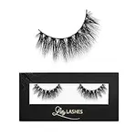 Lilly Lashes Mykonos 3D Mink Lashes - False Eyelashes Natural Look - Mink Eyelashes for Wispy Lashes Natural Look - Reusable Fake Eyelashes up to 25 Wears - Fluffy Eyelashes for Wispy Eyelashes