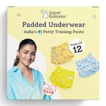 superbottoms Padded Underwear™ for Babies | for Potty Training & Mess-Free Diaper-Free time | 3 Layers of Cotton Padding | Absorb 1 Pee | Pull-up Style Potty Trainers