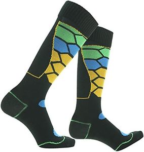 RANDY SUN Hike in Snow Waterproof Socks, [SGS Certified] Women's Seamless Toe Warm Moisture Wicking Cushioned Snowboarding Hiking Skiing Cycling Novelty Gift Socks Black M