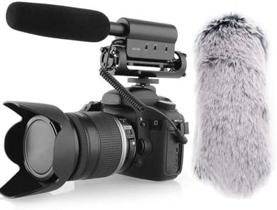 SGC-598 3.5mm Interview Shotgun Microphone with Windscreen Muff, Cardioid Directional Condenser Video Mic for DSLR Camera Nikon Canon EOS, Camcorder, Sony Mirrorless Cameras