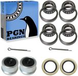 PGN L44649 Bearing Kit - High-Speed & Quiet Rotation Trailer Axle Kit for Trailer Wheels and More - L44649/L44610 and 12192TB Seal OD 1.980'' - Dust Covers and Cotter Pins - Fits for 1-1/16"