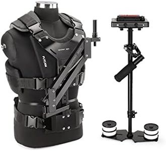 Flycam 5000 Handheld Camera Stabilizer with Comfort Arm Vest. Precise Balancing, Smooth & Fatigueless Operations. Quick Shock Absorption, Free Quick Release, Arm Brace & Table Clamp (FLCM-CMFT-KIT)