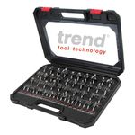 Trend 50 Piece Router Bit Starter Set, 1/4 Inch Shank, Tungsten Carbide Tipped, Aluminum Case Included, SET/SS50X1/4TC