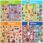 HORIECHALY Scratch and Sniff Stickers, Seasonal Activities Theme Scented Stickers, 48 Sheets 780+ Smelly Stickers for Kids, Parents & Teachers, Kindergarten Classroom as Christmas Gift & Reward