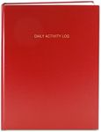 BookFactory Daily Activity Log Book / 365 Day Log Book (384 Pages - 8 7/8" x 11 1/4") / 365 Page Diary, Red Cover, Smyth Sewn Hardbound (LOG-384-DAY-A-LRRT32)