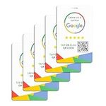 Google Review Tap Card, 5-Pack by TapFive: Reusable Smart NFC & QR for Instant Feedback - iPhone & Android - Boost Business Reviews - by TapSnap (5-Pack)