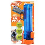 Nerf Dog Compact Tennis Ball Blaster Gift Set with 3 Balls, Great for Fetch, Hands-Free Reload, Launches up to 50 ft, Single Unit, Includes 3 Nerf Balls