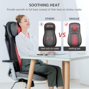 Snailax Shiatsu Back Massager – Deep Kneading Heat Therapy