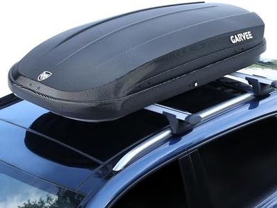 Garvee Rooftop Cargo Box Carrier, Dual-Side Opening Roof Mount Travel Luggage Storage Capacity, 165Lbs Weight Capacity with Secure Straps&Keys, Vehicle Hard-Shell Carriers,Black(12 Cubic)