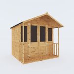 WALTONS 7 x 5 Summerhouse | Apex Roof | Shiplap Tongue and Groove | Wooden Garden Room Summerhouse | 10 Year Anti Rot Guarantee | 7 x 5 7ft 5ft (7 x 5 Summerhouse & Veranda (7 x 7))