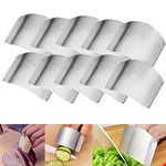 TraderPlus 10 Pcs Hand Guard Finger Protector for Cutting, Chopping and Dicing - Stainless Steel Slicing Kitchen Tool