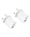 Anker USB C Plug, iPhone Charger, 2-Pack 20W Dual Port USB Fast Wall Charger, USB C Charger Block for iPhone 15/15 Pro/15 Pro Max/14/13/12, iPad Pro, AirPods, and More (Cable Not Included)