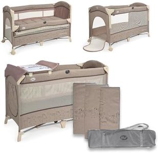 Innovaciones MS 630404 - Cuna De Viaje Y Cuna Colecho - 2 En 1- Dos Alturas, Cambiador Y Mosquitera De Serie, Plegable Y Transportable, Unisex, Beige
