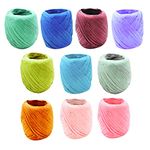 lacitycover 10 Rolls Mixed Color Raffia Paper Ribbon Craft Packing Paper Twine Cords for DIY Jewelry Making,Gift Box Decoration,Packing