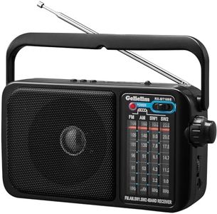 Gelielim Radio Portable AM FM with Bluetooth Loud Speaker, Radio Plug in Wall or Battery Powered Best Reception for Home or Outdoor, Earphone Jack, Large Dial Easy to Use, Great Gfits for Seniors