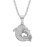 GIVA 925 Silver Dual Dolphin Pendant with Link Chain | Gifts for Girlfriend, Gifts for Women and Girls |With Certificate of Authenticity and 925 Stamp | 6 Month Warranty*