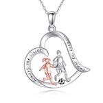 CRMAD Sister Gifts from Brother for Sister Sterling Silver Brother and Sister Necklace Jewelry for Birthday (soccer)