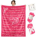 Gifts for Wife Blanket, Wife Gifts for Her Anniversary, My Wife Birthday Gift Ideas, Gift from Husband for Wife Anniversary, Birthday Presents for Wife Romantic,Throw Blanket 65" x 50" (Rose Pink)