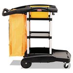 Rubbermaid Commercial Products FG9T7200BLA, Service Cart with Two Caddies - Black