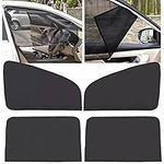 4Pcs Car Front Rear Side Window Sun Shade, Magnetic Car Sun Shade Sun-Proof Retractable One-Way Perspective Car Curtain for Baby Kids Adults, Fits Most Vehicle