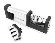 BladeRunner ProMax - Professional 3 Stage Kitchen Knife Sharpener - Free Spare Grinding Head, Safe Non Slip Sharpening System, Ergonomic Design, Durable Quality, Painstakingly Tested