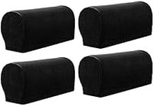 Sxspace Arm Rest Covers Sofa Set of 4 Stretch Armchair Couch Non-Slip Furniture Protector Slipcovers for Chair Sofa Couches Recliner (Black)