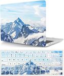 Laptop Hard Shell Case Compatible with MacBook 12 inch with Retina Display 2017 2016 2015 Release Model A1534, Plastic Protective Hard Shell Case Cover & Keyboard Cover, Snowy Mountain