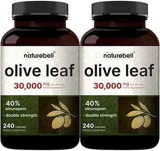 2 Pack Olive Leaf Extract 30000mg, 480 Total Capsules | 40% Active Oleuropein, 50:1 Herbal Equivalent – Rich in Polyphenol & Flavonoid Antioxidants for Immune & Heart Health – Non-GMO