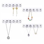 Baoswi Necklace Hangers Acrylic Necklaces Holder Wall Mounted Jewellery Organiser Hanging with Diamond Shape Hooks, Jewellry Hangers for Necklace, Gift for Girls Women (4 Pack of 6 diamonds, Clear)