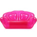 Kigley Transparent Inflatable Sofa Seat Blow up Chair Yard Portable Inflatable Couch Air Couch Patio Blow up Furniture for Camping Outdoor Beach Room Adult(66.14 x 39.37 x 37.4 Inch,Pink)