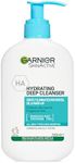 Garnier Gentle Deep Face Cleanser, With Hydrating Hyaluronic Acid, Protecting Ceramides, Purifying Clay, Fragrance Free, Suitable For Sensitive Skin, Pure Active, 250ml