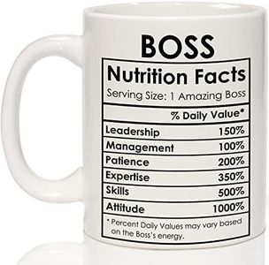 Breezy Valley Boss Coffee Mug, Best Boss Birthday Gifts for Women Men Funny, Boss Appreciation Gift, Happy Boss Day Gifts Ideas, Office Boss Lady Mug Gifts, Boss Nutrition Facts Mug