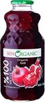 BenOrganic Pomegranate Juice 2 x 946 ml Glass Bottles, Organic Juices, Sugar and Additives Free - Not from concentrate