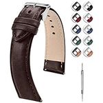 Quick Release Leather Watch Band 20mm, Fullmosa Treen Gradient Color Tanned Leather Watch Strap for Samsung Galaxy Watch 6/5/4 Band 40mm 44mm/Watch 6 Classic 43mm 47mm/Watch 5 Pro, Coffee