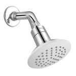 Johnson Ocean Round Overhead Shower without Shower Arm | ABS Material |Rotating head Overhead Shower|Single-Flow Setting |Anti-Corrosion | 1 Year Warranty (S0505CAMZ- Chrome)