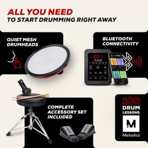 Alesis Turbo Mesh Electric Drum Set – 7-Piece Electronic Kit