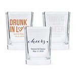 Weddingstar Personalized 2oz Square Shot Glass Customizable Full Color Print - 72 Pack