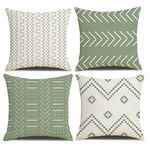 Pillow Covers 24x24 inch Pack of 4 Throw Pillow Covers Linen Cotton Blended Fabric Modern Geometric Patterns Decorative Sofa Square Cushion Cases